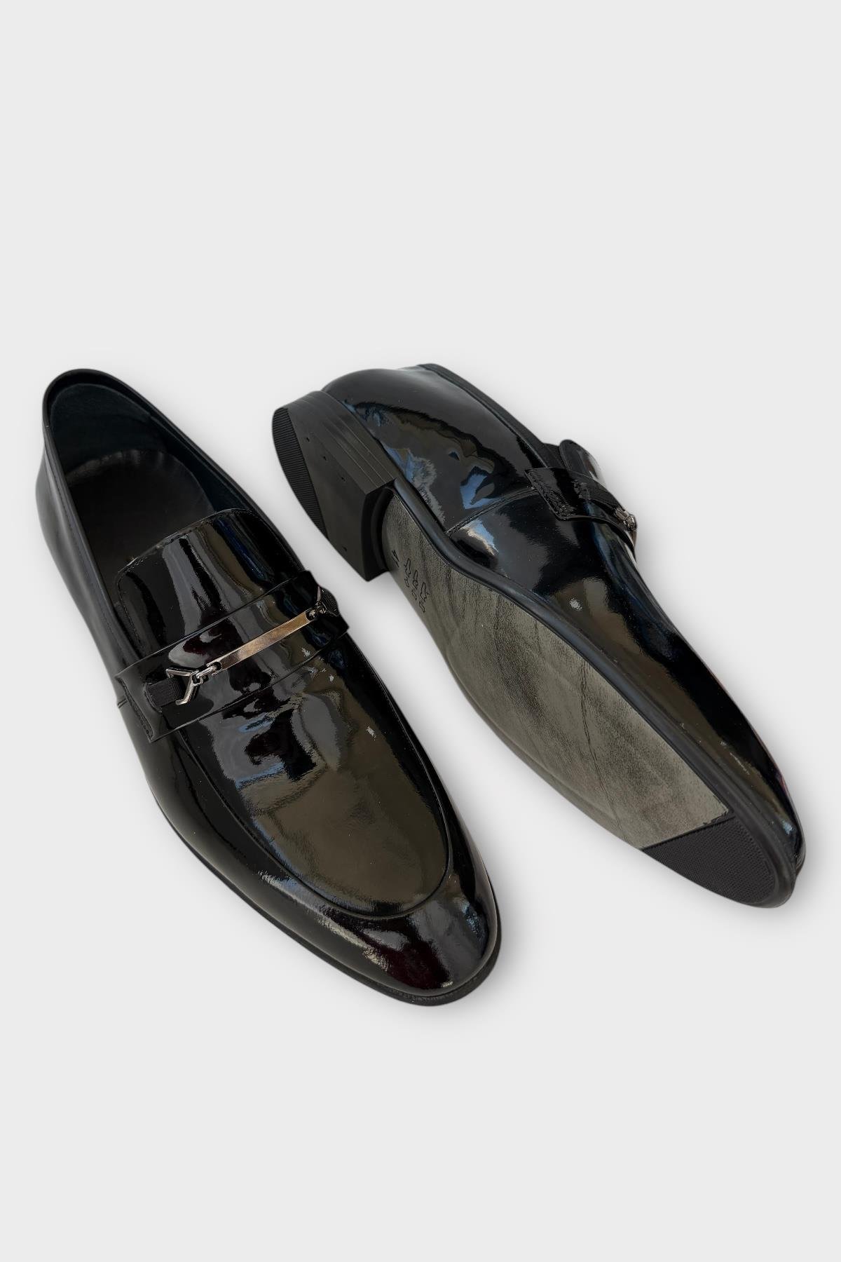 Erkek Tokalı Klasik Hakiki Deri Ayakkabı SİYAH - Görsel 5