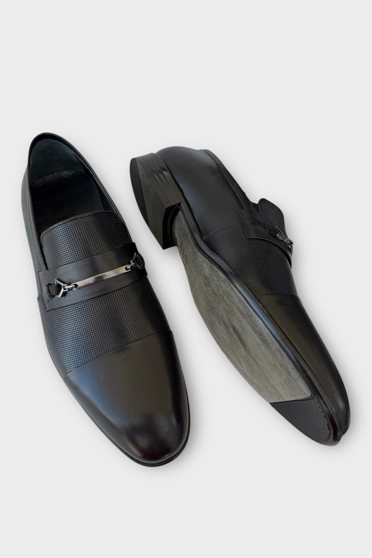 Erkek Tokalı Hakiki Deri Ayakkabı SİYAH - Görsel 5