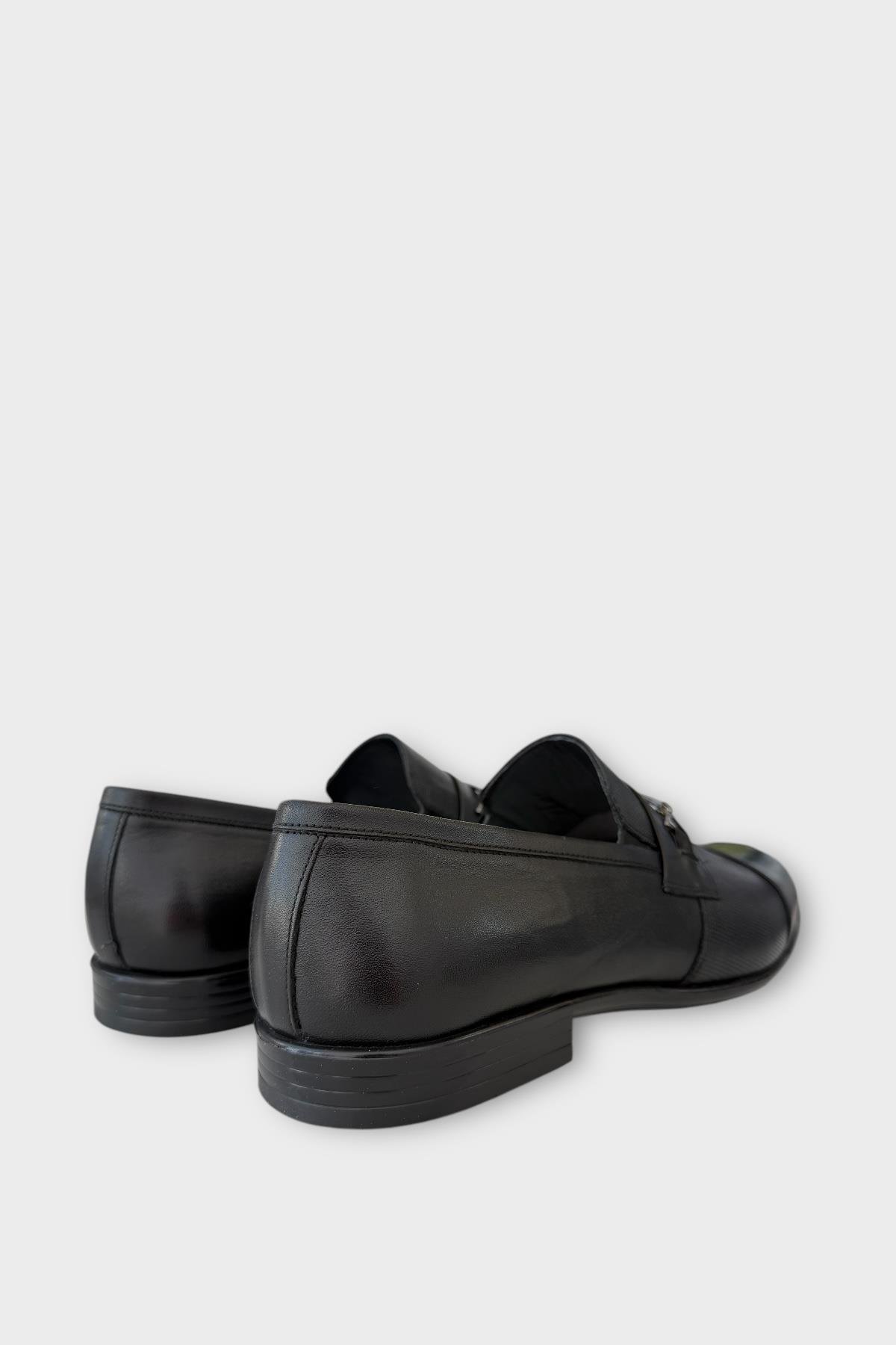 Erkek Tokalı Hakiki Deri Ayakkabı SİYAH - Görsel 6