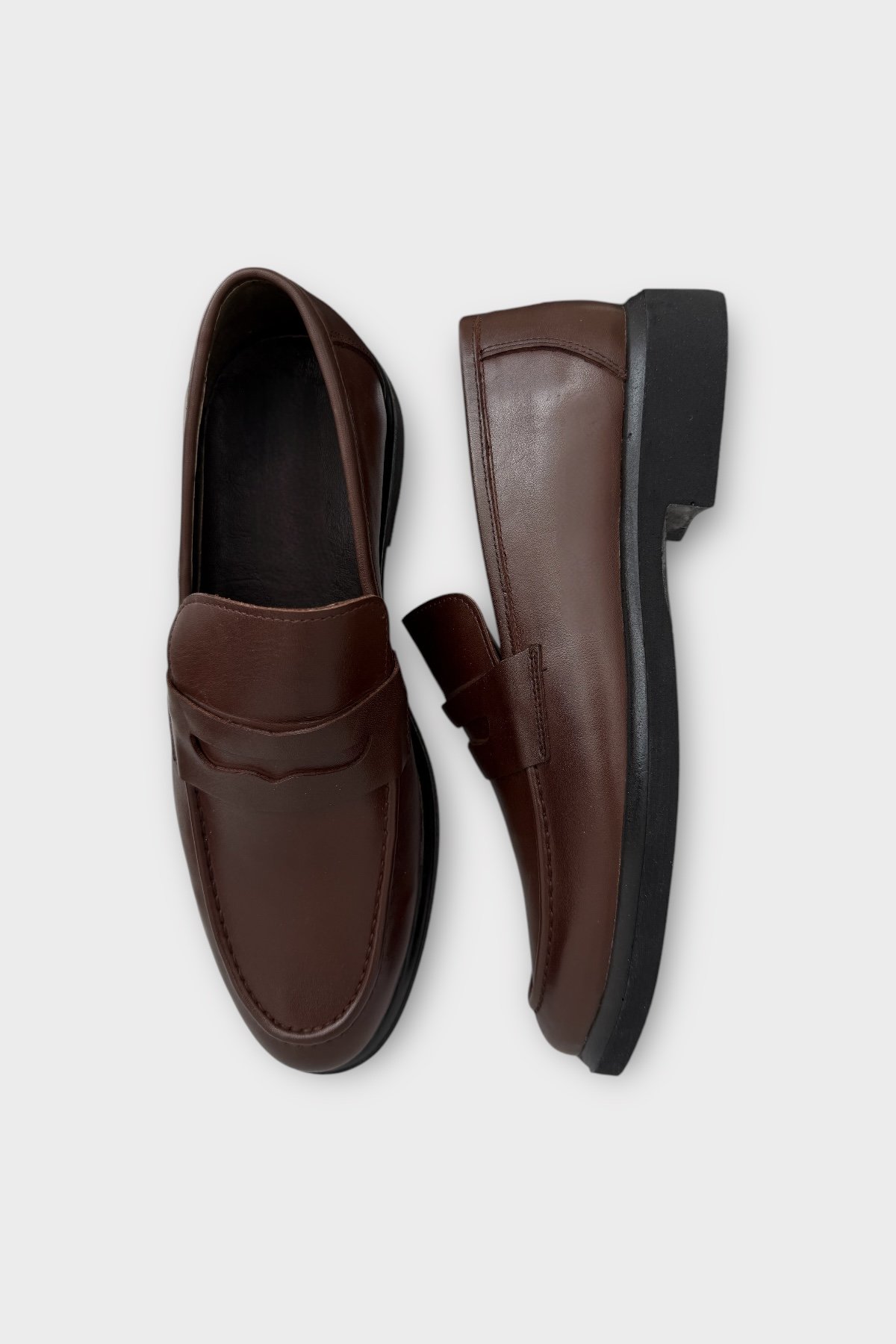 Erkek Hakiki Deri Ayakkabı KAHVERENGİ - Görsel 7