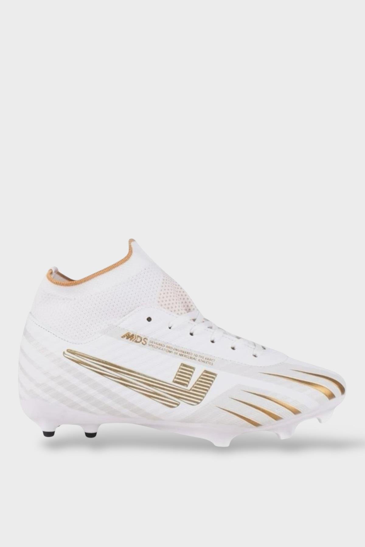 Boğazlı Krampon Çim ve Halı Saha Futbol Ayakkabısı BEYAZ - ALTIN - Görsel 2