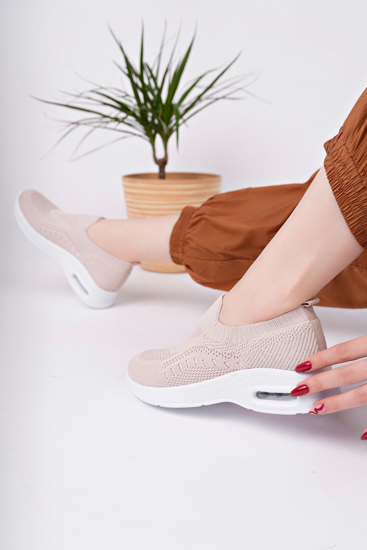 2416 HAFİF TABAN ANATOMİK TRİKO SNEAKER AYAKKABI - Görsel 3