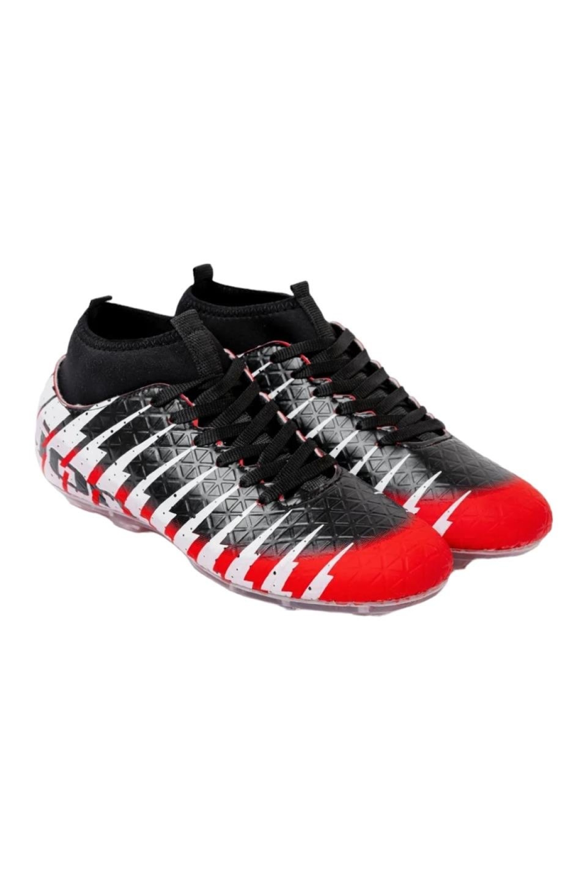 Çoraplı Bilekli Boğazlı Krampon Futbol Ayakkabısı KIRMIZI - SİYAH - Görsel 3
