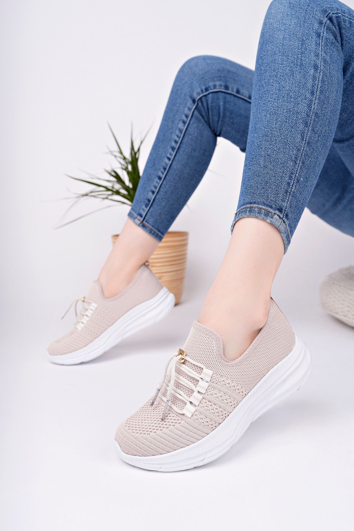 2411 BAĞLI HAFİF TABAN ANATOMİK TRİKO SNEAKER AYAKKABI - Görsel 2