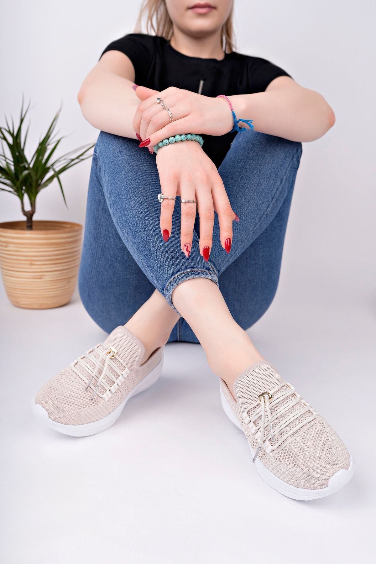 2411 BAĞLI HAFİF TABAN ANATOMİK TRİKO SNEAKER AYAKKABI - Görsel 4