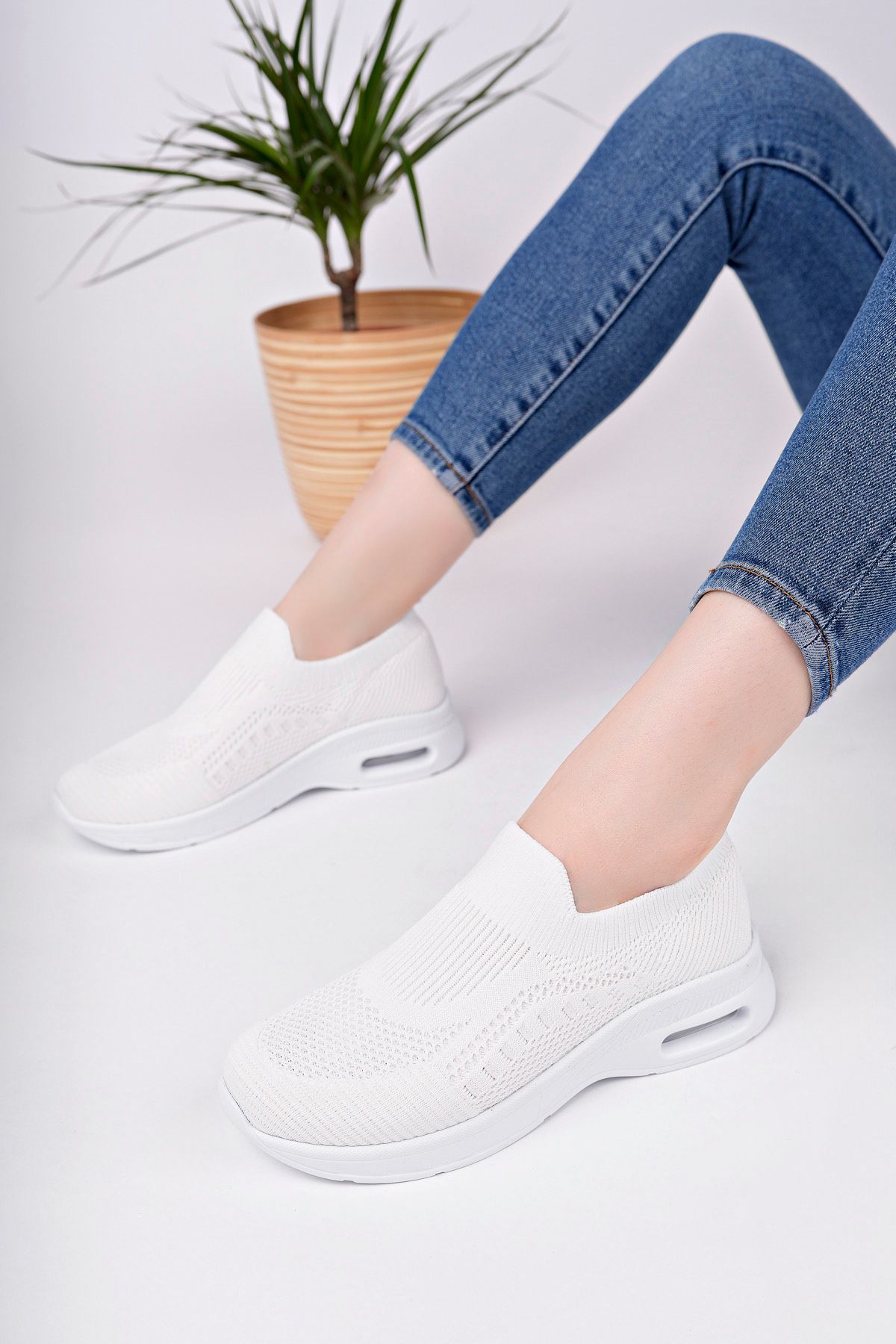 2416 HAFİF TABAN ANATOMİK TRİKO SNEAKER AYAKKABI - Görsel 2