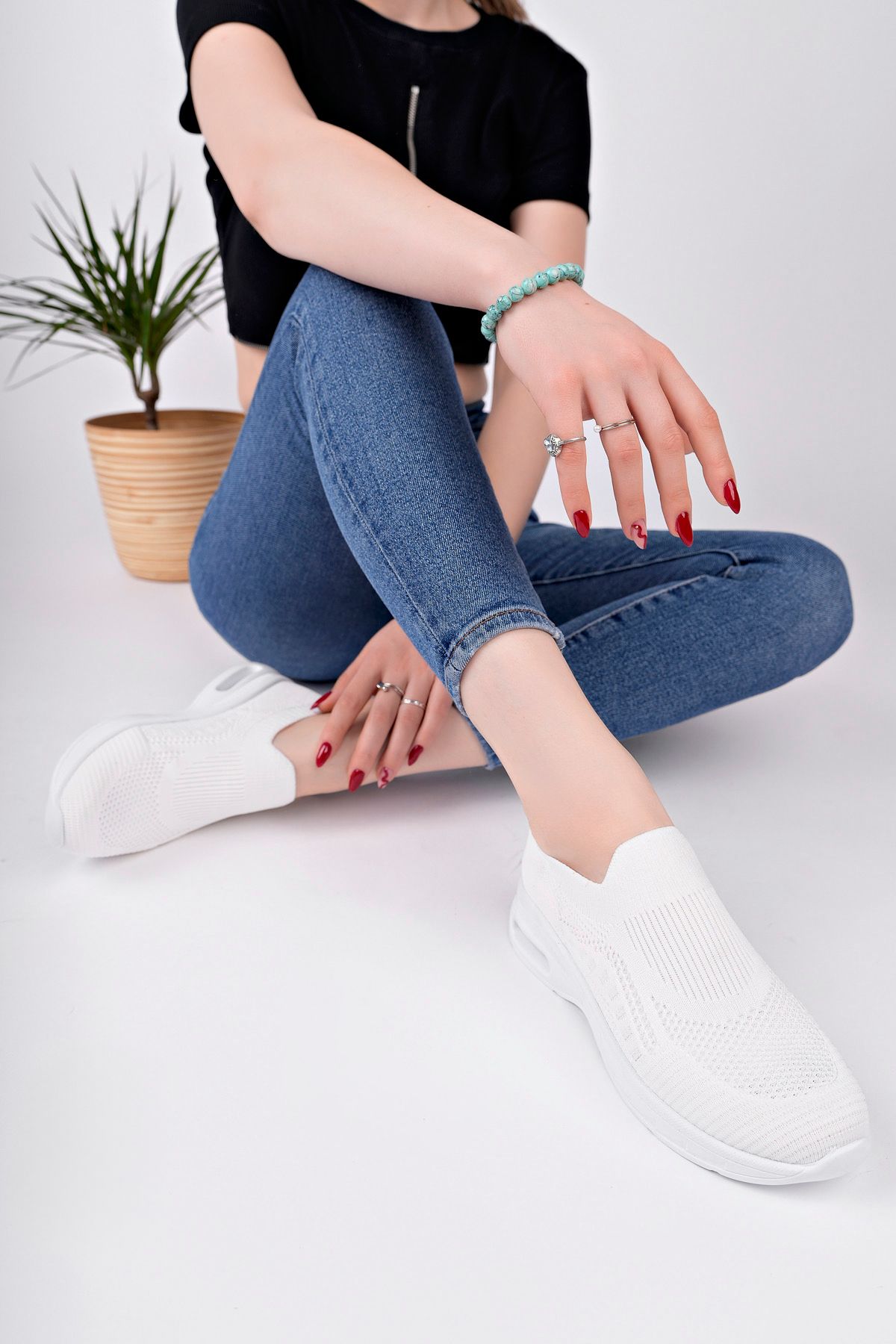 2416 HAFİF TABAN ANATOMİK TRİKO SNEAKER AYAKKABI - Görsel 3