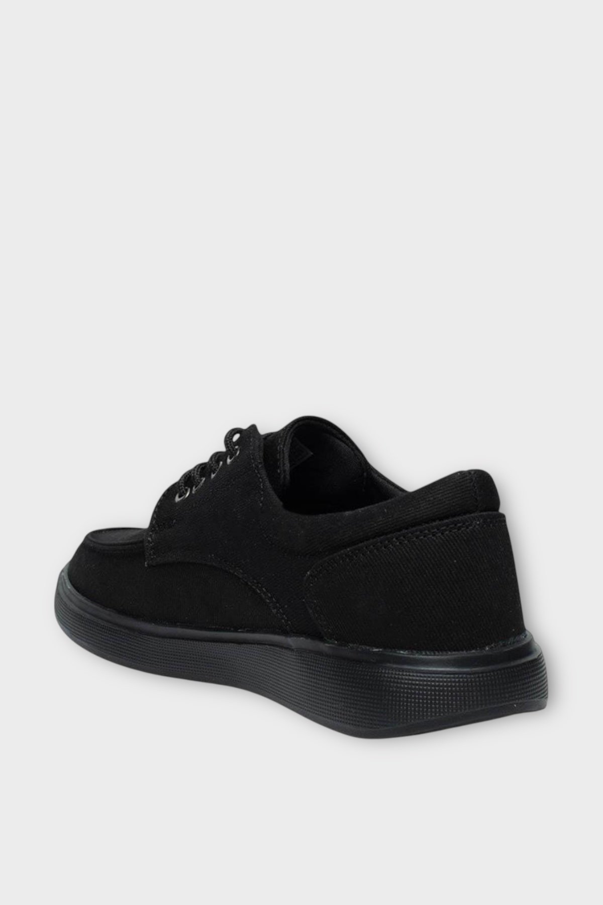 Erkek Keten Gabardin Kumaş Günlük Sneaker Ayakkabı SİYAH - Görsel 4