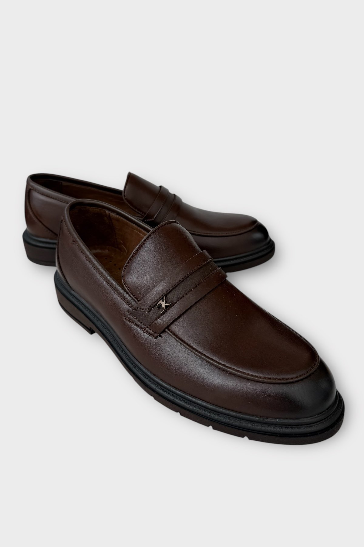 Erkek Deri Görünümlü Günlük Ayakkabı KAHVERENGİ - Görsel 3