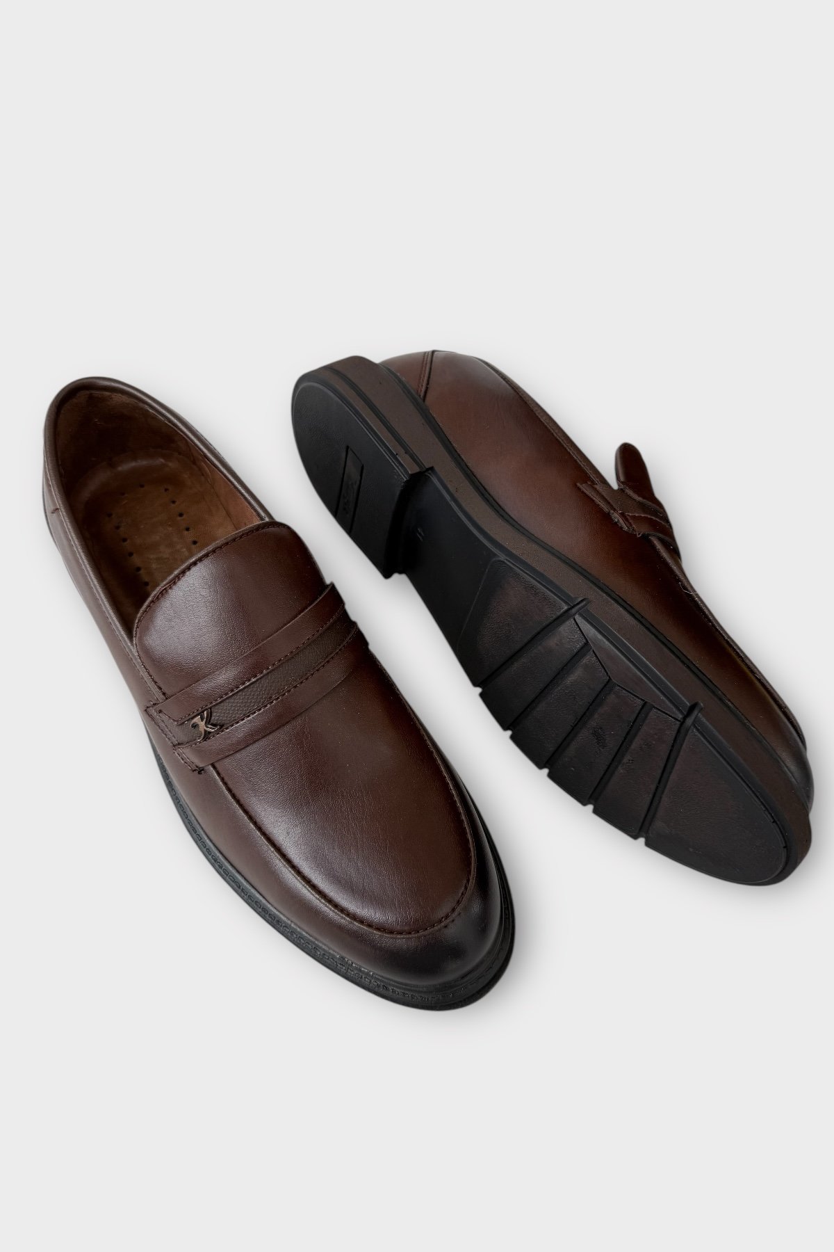 Erkek Deri Görünümlü Günlük Ayakkabı KAHVERENGİ - Görsel 5