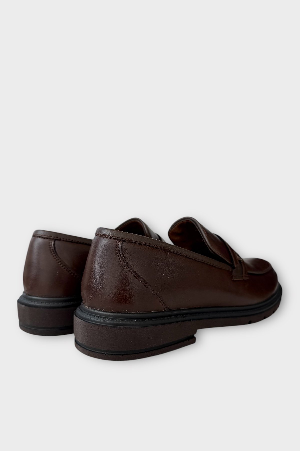 Erkek Deri Görünümlü Günlük Ayakkabı KAHVERENGİ - Görsel 6