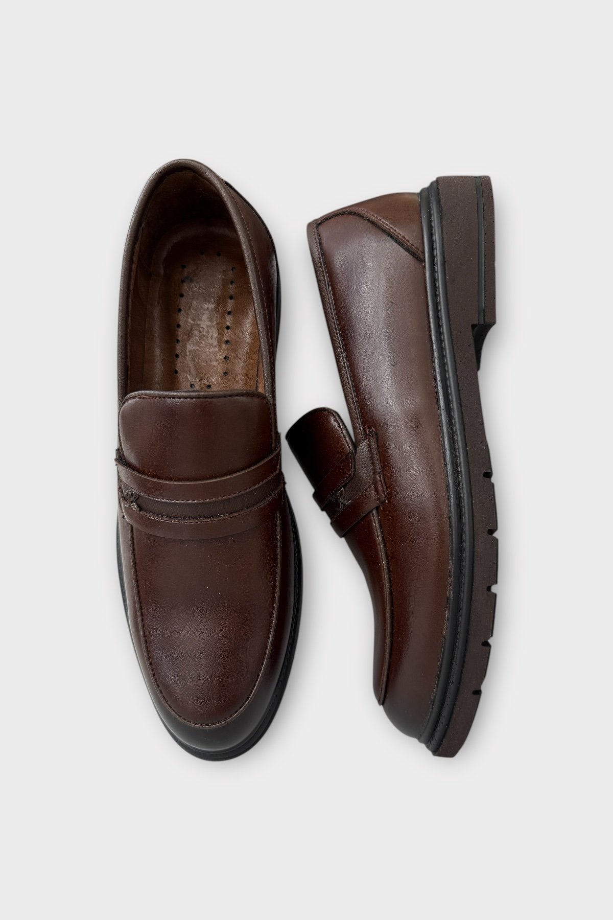 Erkek Deri Görünümlü Günlük Ayakkabı KAHVERENGİ - Görsel 7