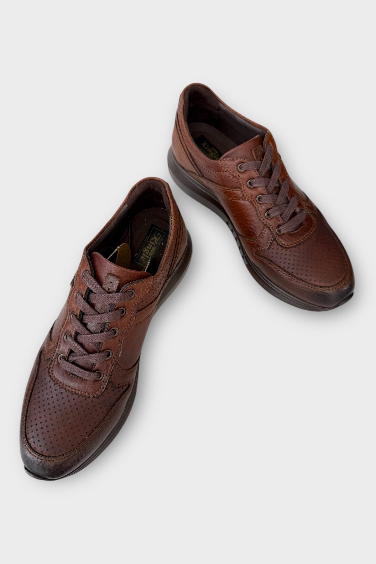 Deri Görünümlü Bağcıklı Erkek Günlük Ayakkabı TABA - Görsel 4