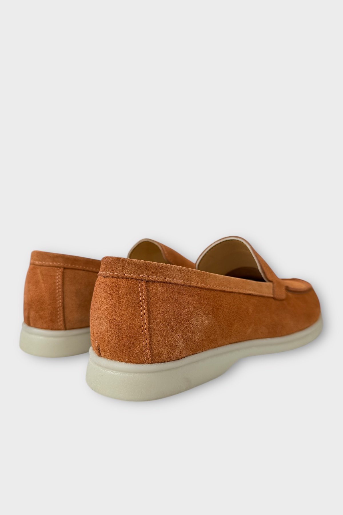 Erkek Hakiki Deri Nubuk Leofar Ayakkabı TABA - Görsel 6