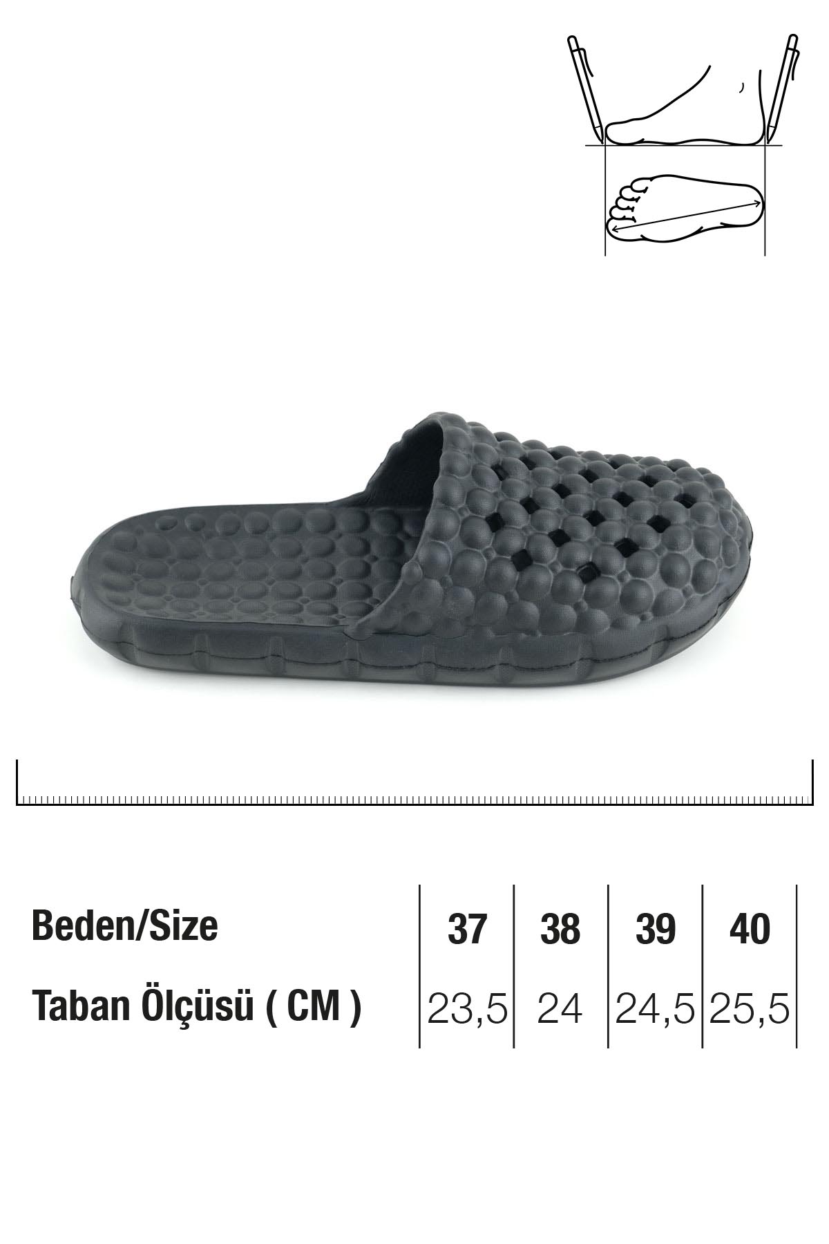 Gezer Gezer Siyah Yazlık Eva Kadın Ev Banyo Bahçe Havuz Plaj Terlik Sandalet & Terlik | Flo Siyah - 3. görsel