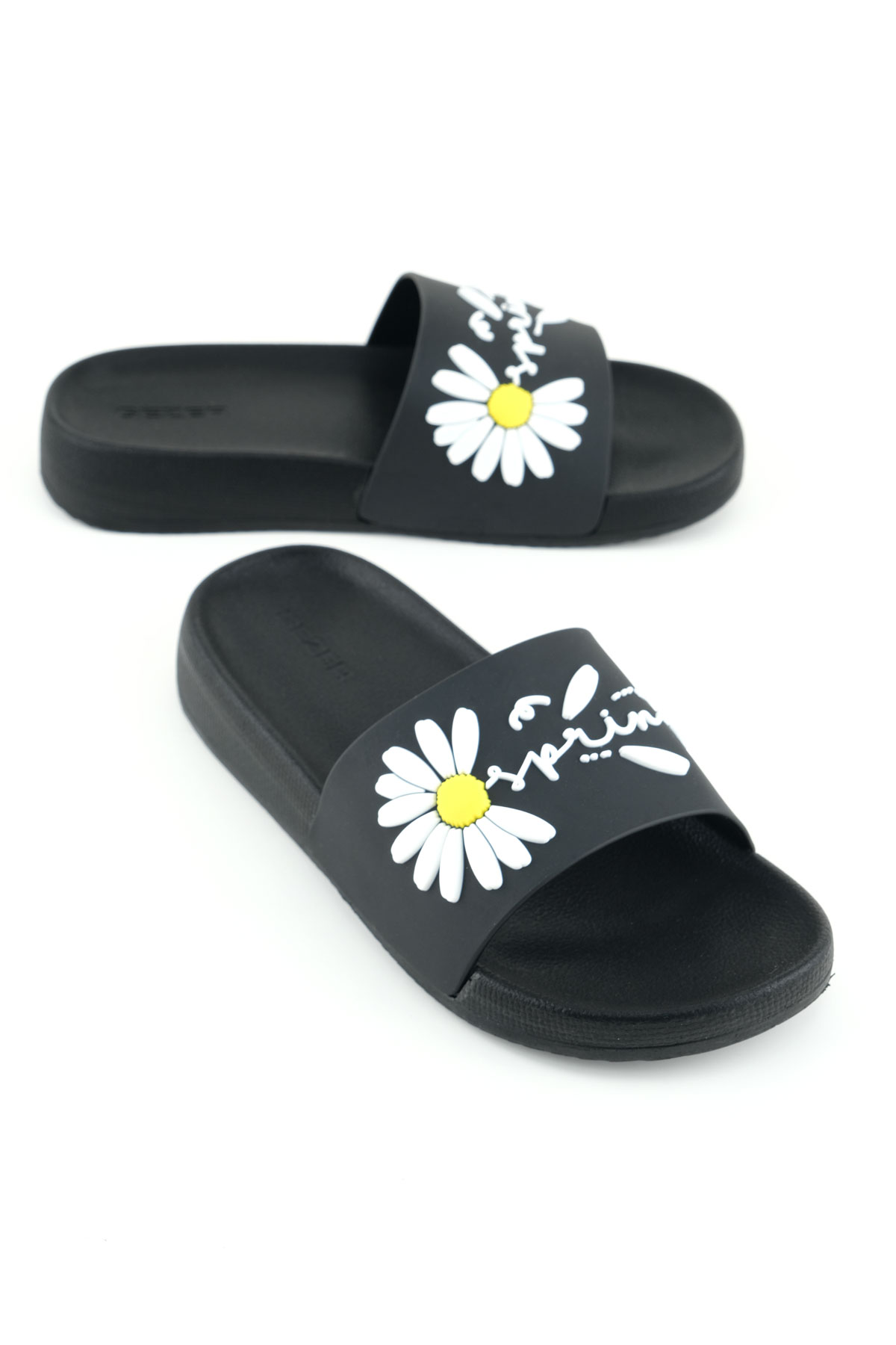 Kadın Yazlık Papatya Tasarım PU Rahat Taban Ev Banyo Havuz Plaj Terlik - Görsel 2