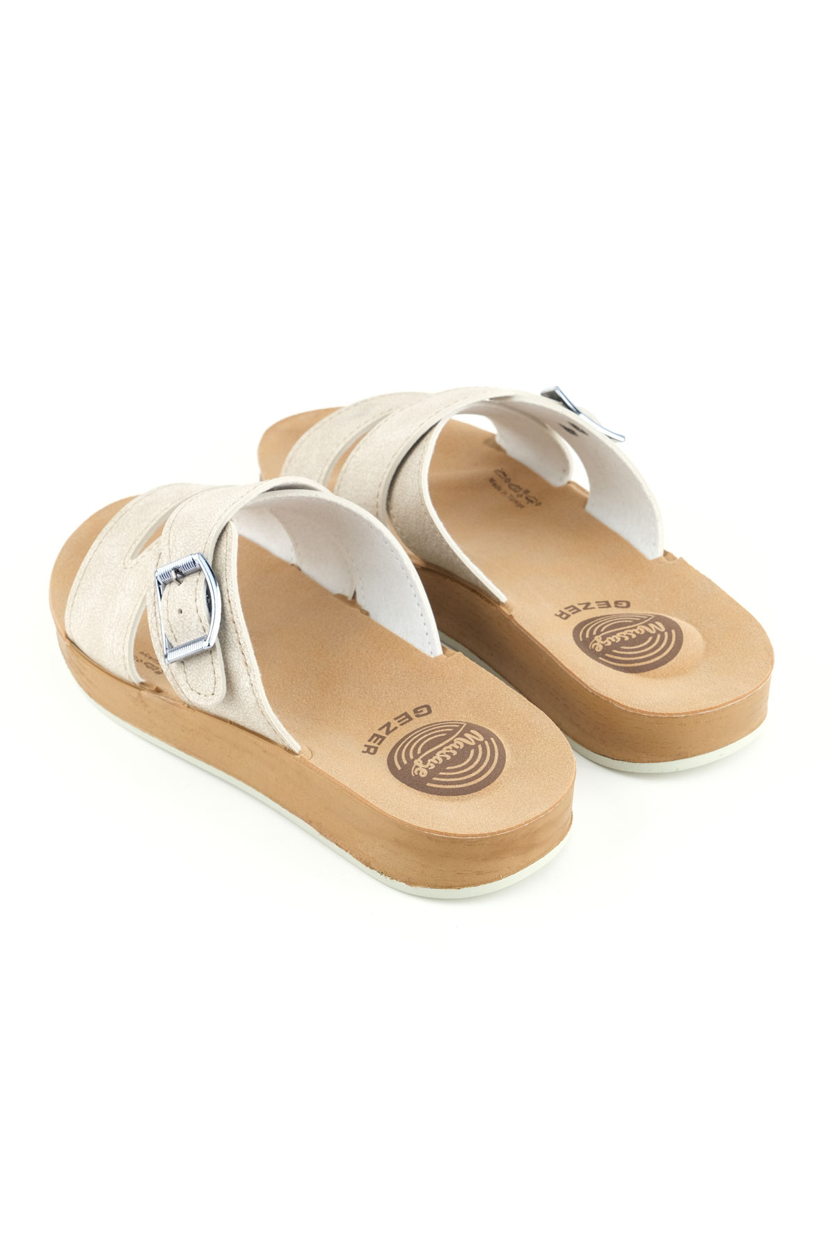 Kadın Yazlık Alt Taban PU Suni Deri Tek Toka Ayarlanabilir Rahat Masaj Taban Günlük Terlik - Görsel 5