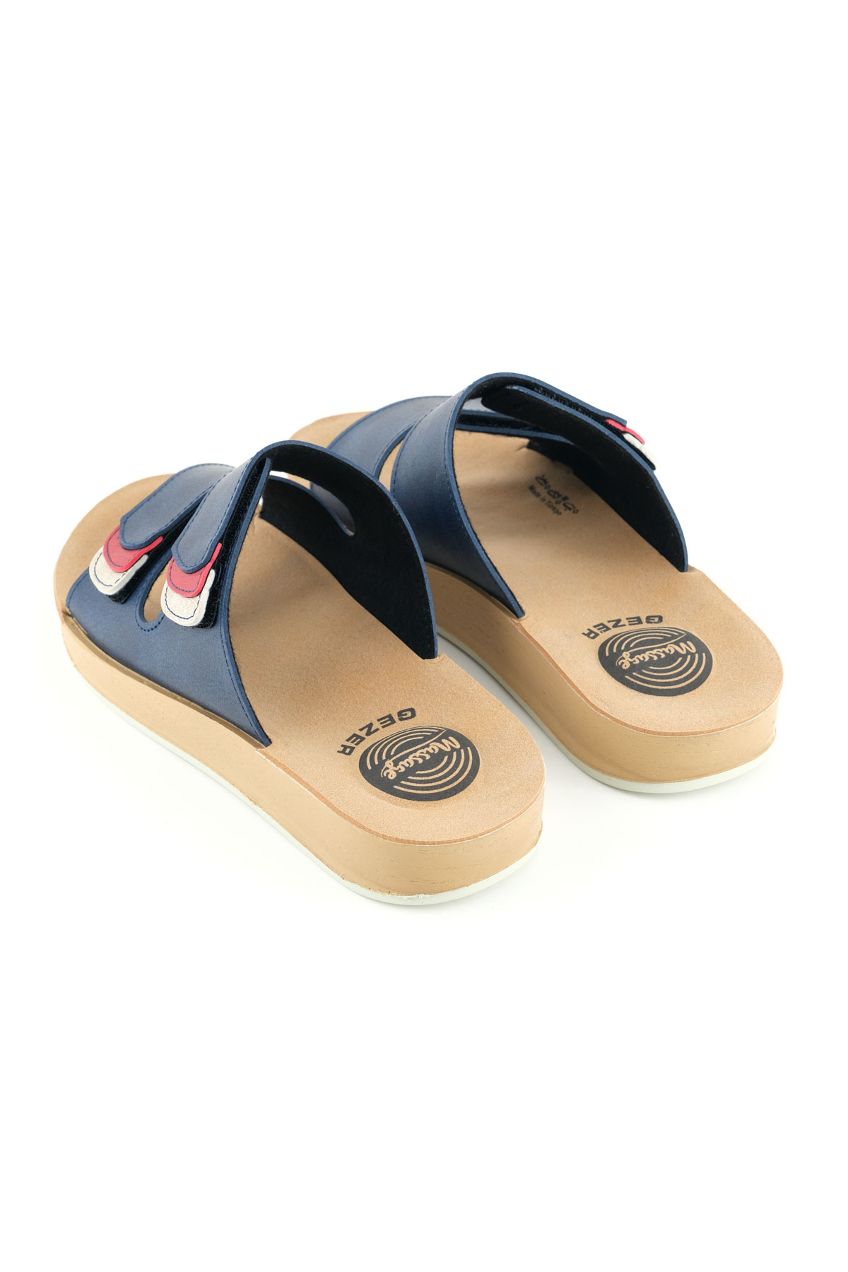 Kadın Yazlık Alt Taban PU Suni Deri Çift Cırt Cırtlı Ayarlanabilir Rahat Masaj Taban Günlük Terlik - Görsel 5