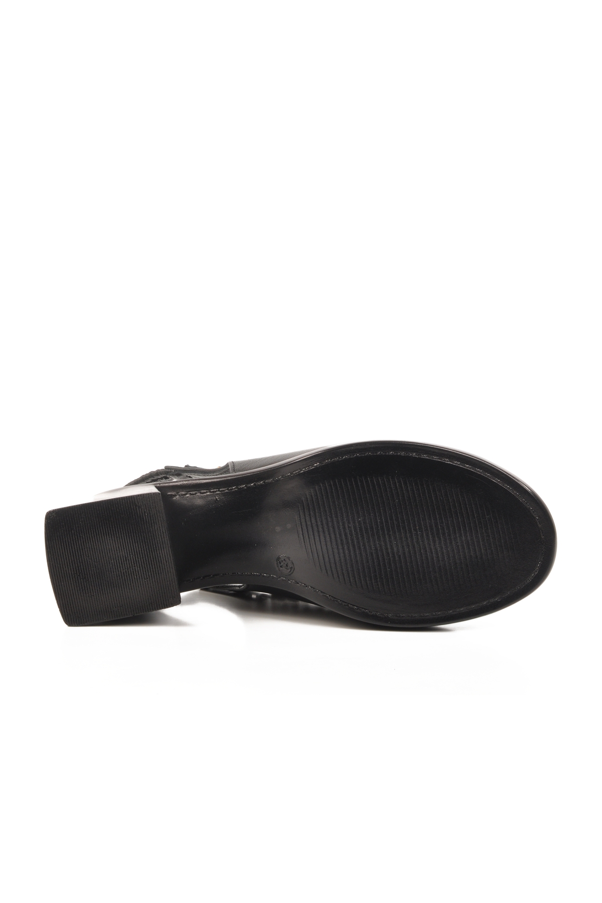 Siyah Hakiki Deri Kadın Topuklu Sandalet PC-54632 Z - Görsel 6