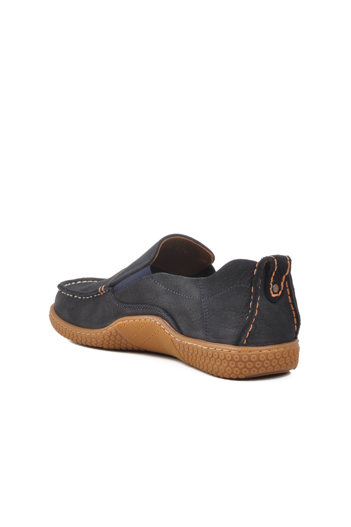 Lacivert Nubuk Hakiki Deri Erkek Casual Ayakkabı 3Y1447-534 M - Görsel 5