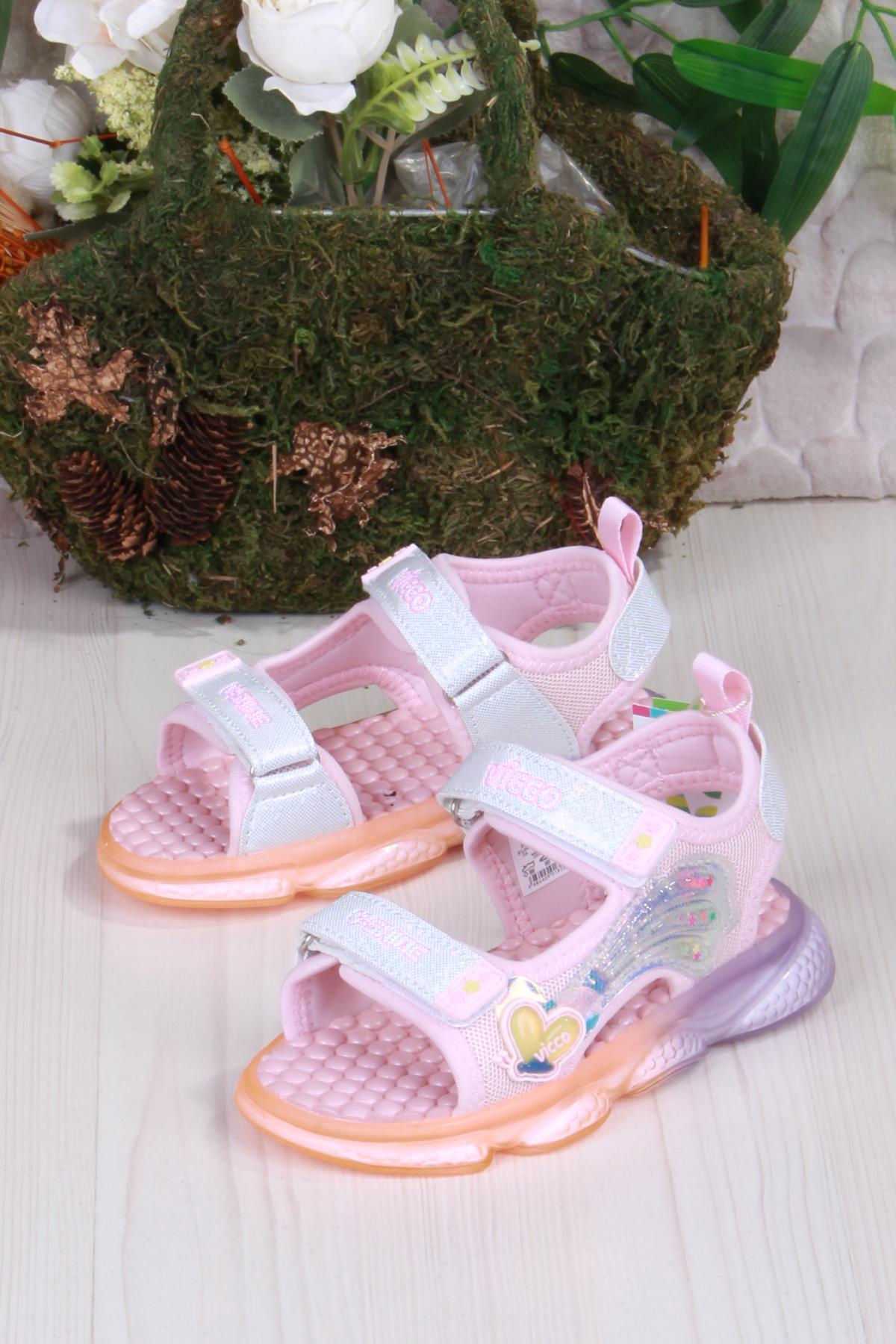 332.P25Y.254 Pudra Can Anatomik Işıklı Kız Çocuk Sandalet - Görsel 4