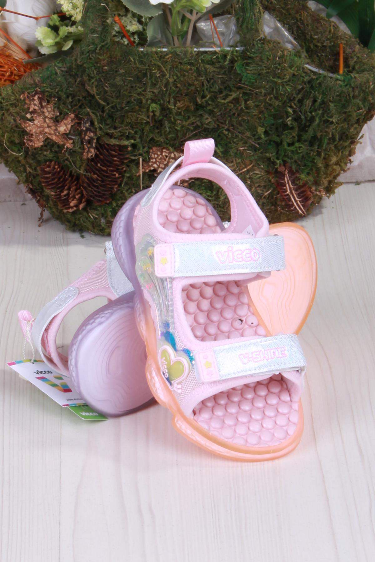 332.P25Y.254 Pudra Can Anatomik Işıklı Kız Çocuk Sandalet - Görsel 5