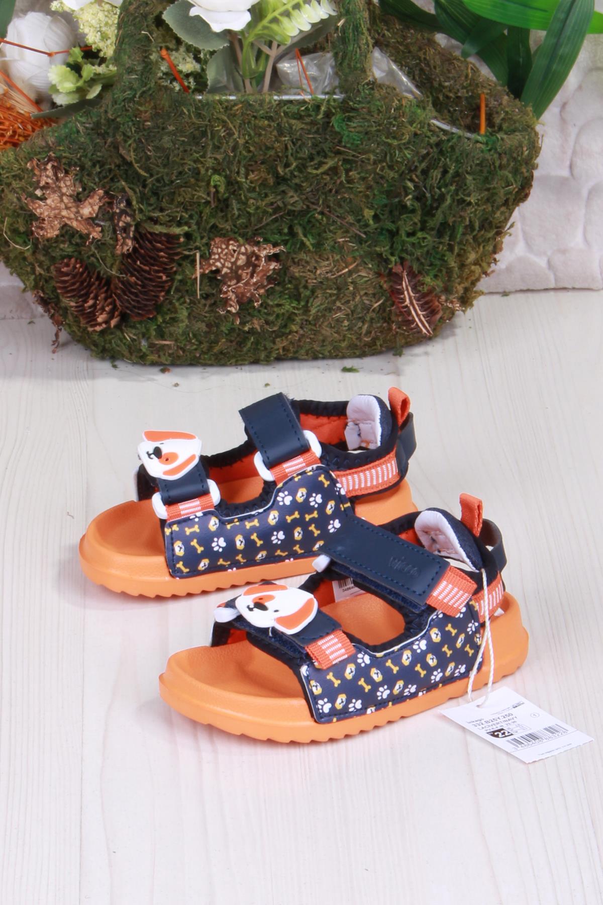 332.B25Y.250 Lacivert İnkago Anatomik Erkek Çocuk Sandalet - Görsel 4