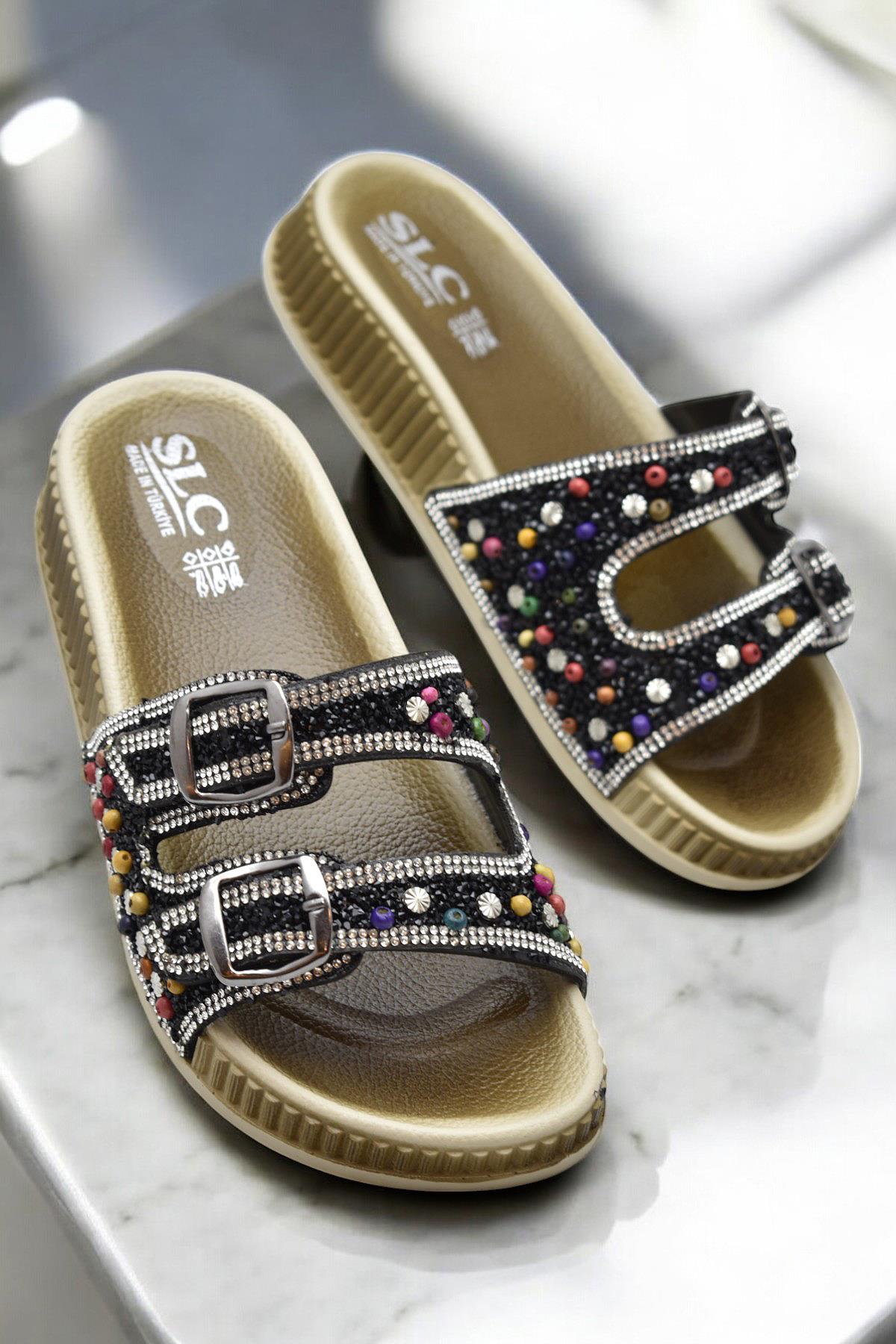 45560 Rahat Taban Taşlı Günlük Kadın Terlik - Görsel 3