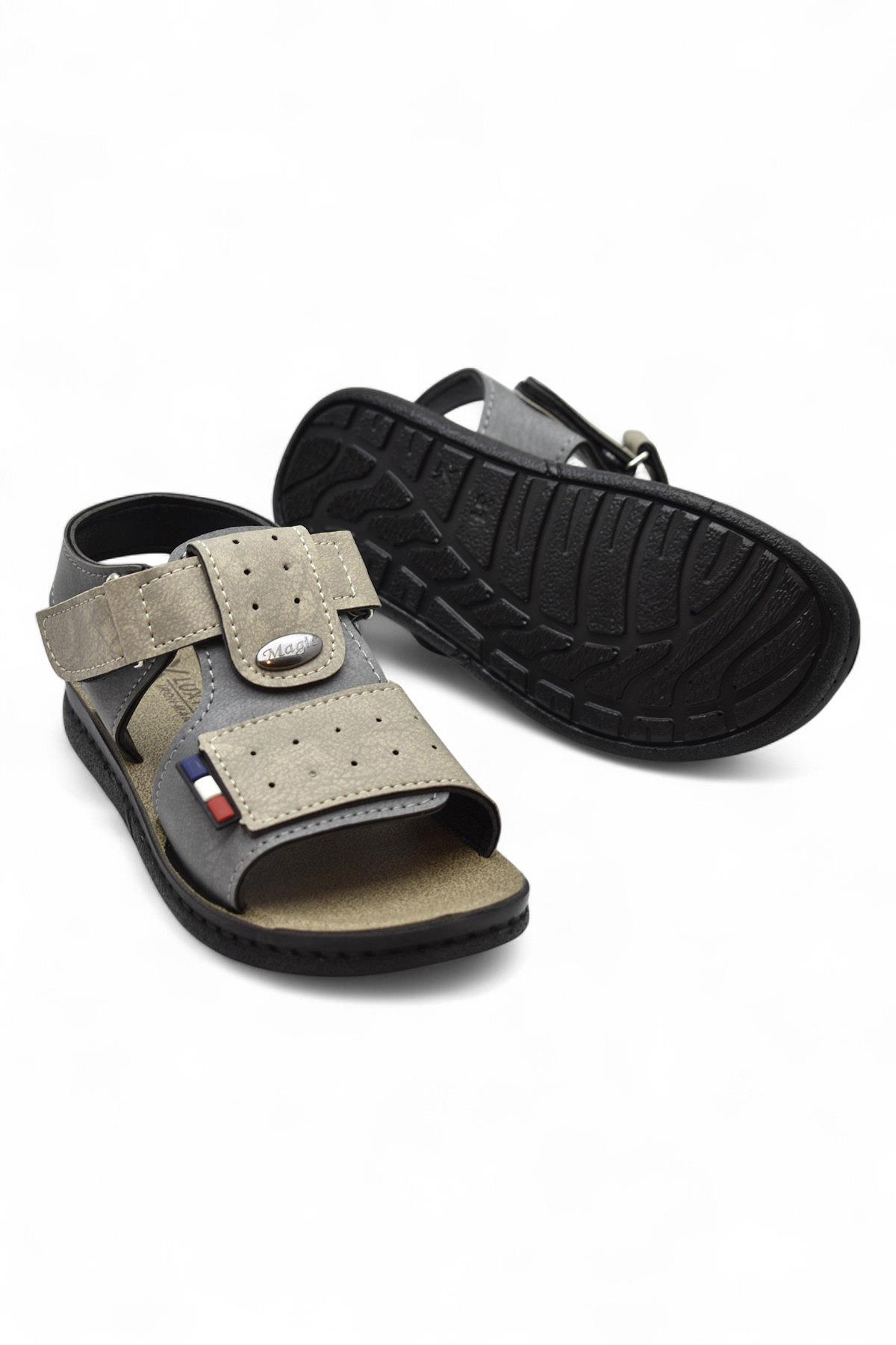 18802 Rahat Taban Erkek Çocuk Sandalet Terlik Çocuk Sandalet - Görsel 4