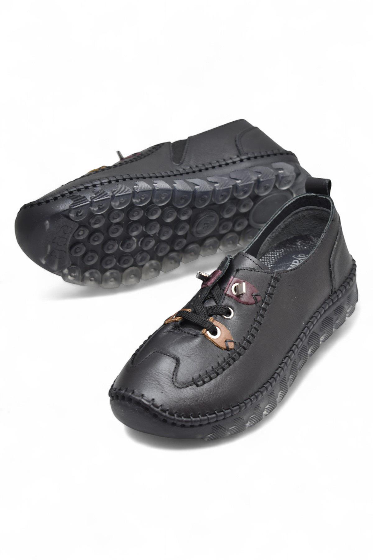 212 Tam Ortopedik Hafif Dolgu Taban Günlük Hakiki Deri Kadın Ayakkabı Anne Ayakkabısı - Görsel 5