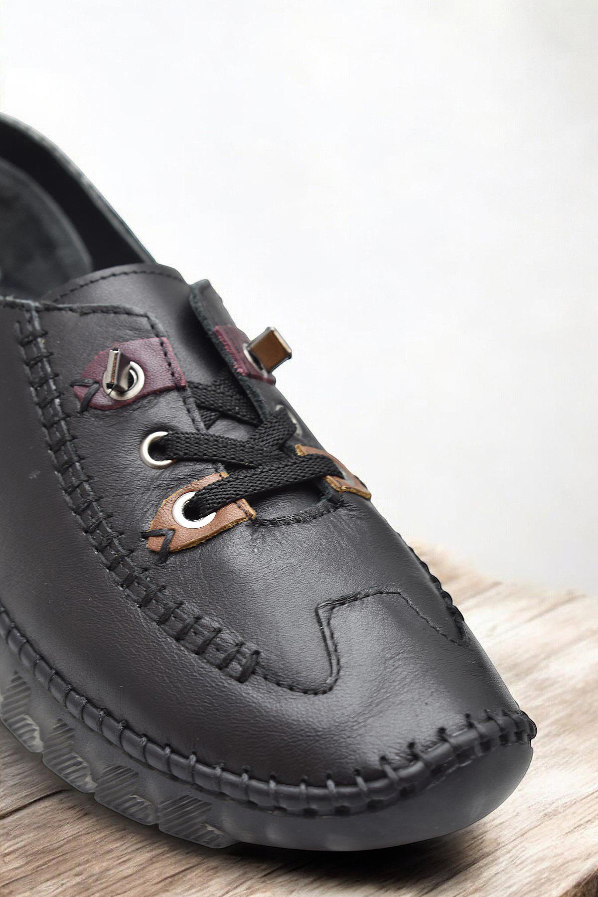 212 Tam Ortopedik Hafif Dolgu Taban Günlük Hakiki Deri Kadın Ayakkabı Anne Ayakkabısı - Görsel 7