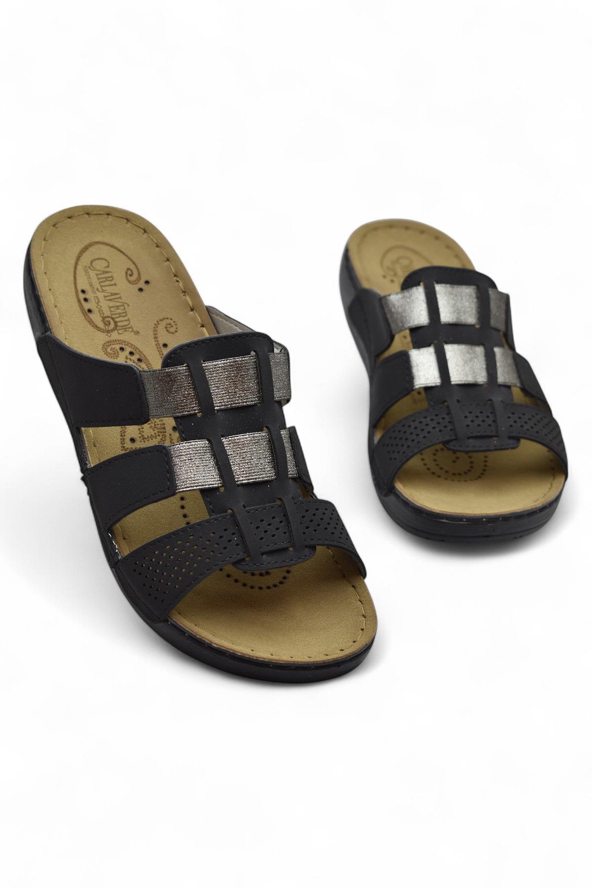150988 CV TAM Ortopedik Taban Günlük Kadın Terlik Sandalet Lastik Yanlar - Görsel 4