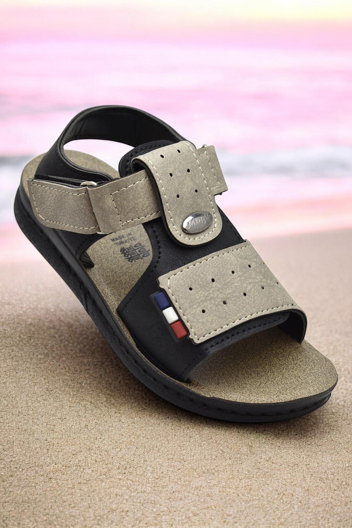 18802 Rahat Taban Erkek Çocuk Sandalet Terlik Çocuk Sandalet - Görsel 2