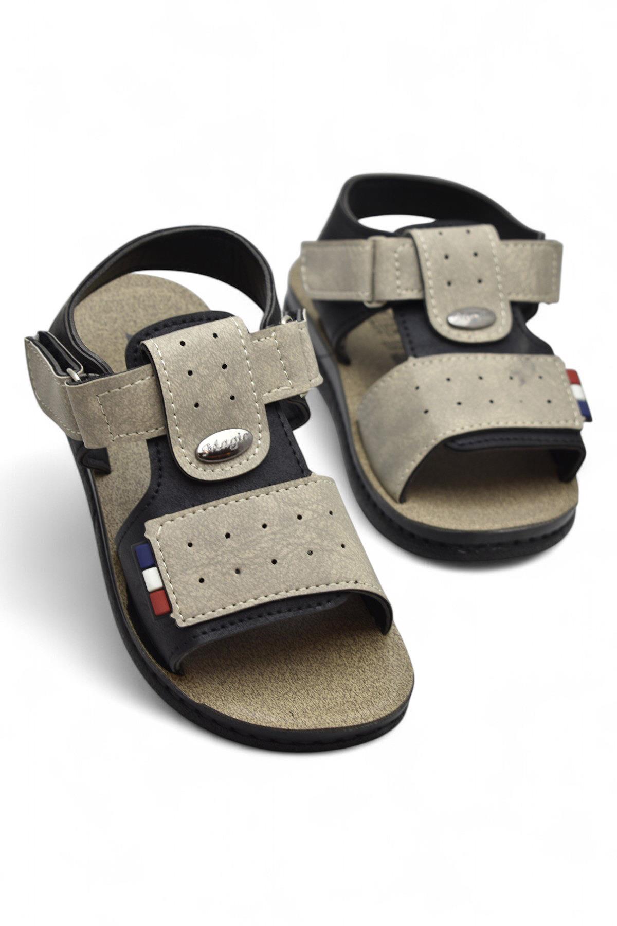 18802 Rahat Taban Erkek Çocuk Sandalet Terlik Çocuk Sandalet - Görsel 4
