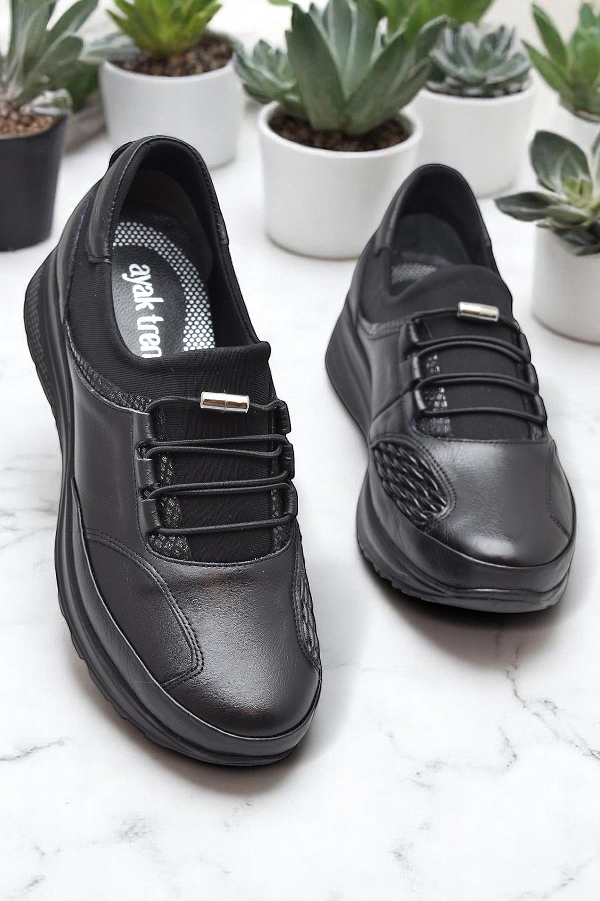 2000 Tam Ortopedik Hafif Dolgu Taban Günlük Hakiki Deri Kadın Ayakkabı Anne Ayakkabısı - Görsel 3