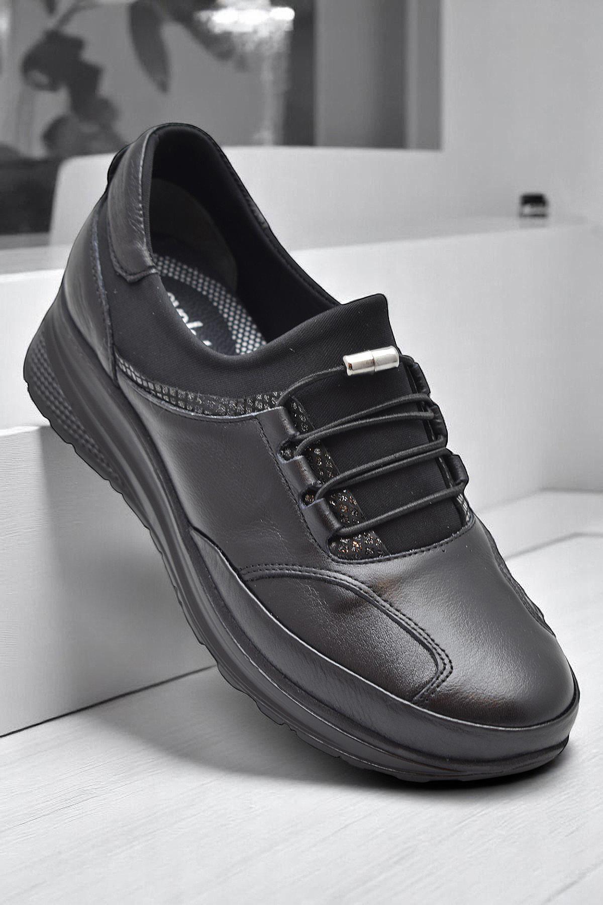 2000 Tam Ortopedik Hafif Dolgu Taban Günlük Hakiki Deri Kadın Ayakkabı Anne Ayakkabısı - Görsel 5