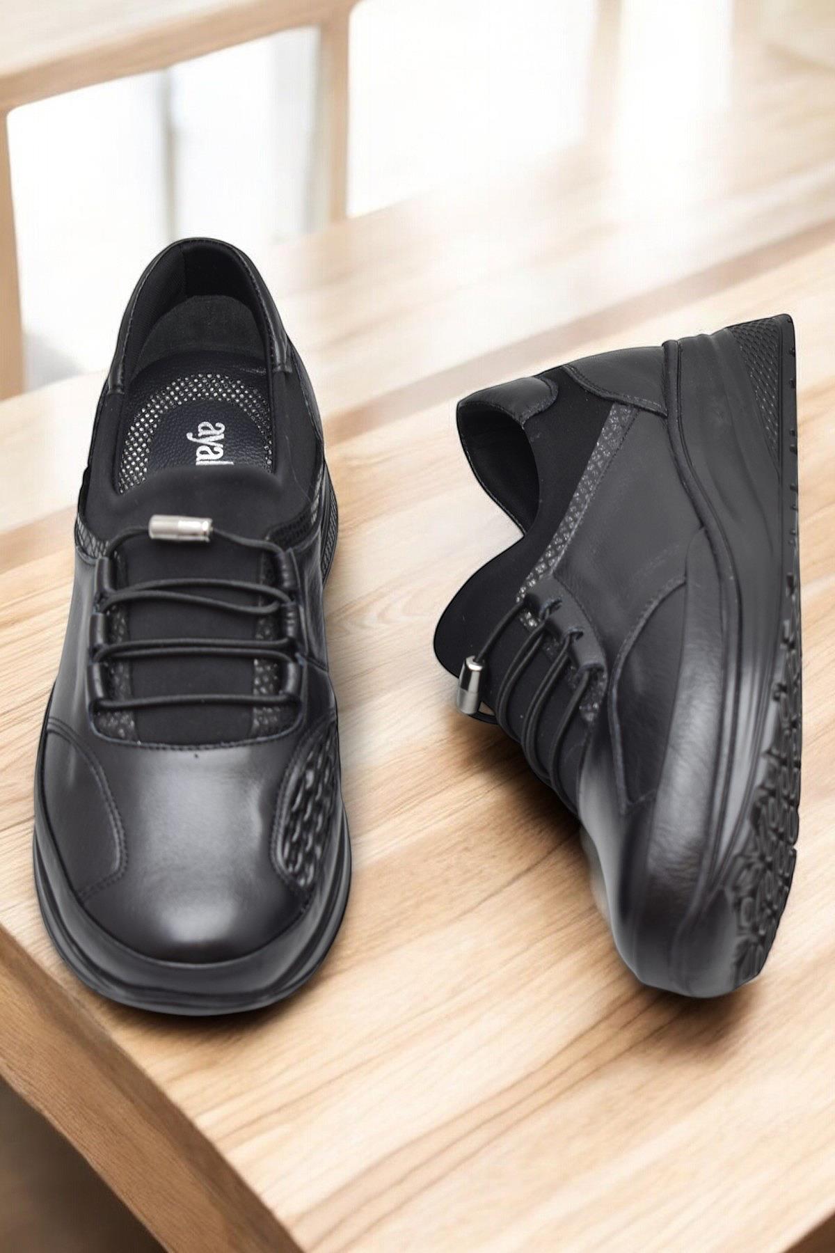 2000 Tam Ortopedik Hafif Dolgu Taban Günlük Hakiki Deri Kadın Ayakkabı Anne Ayakkabısı - Görsel 6