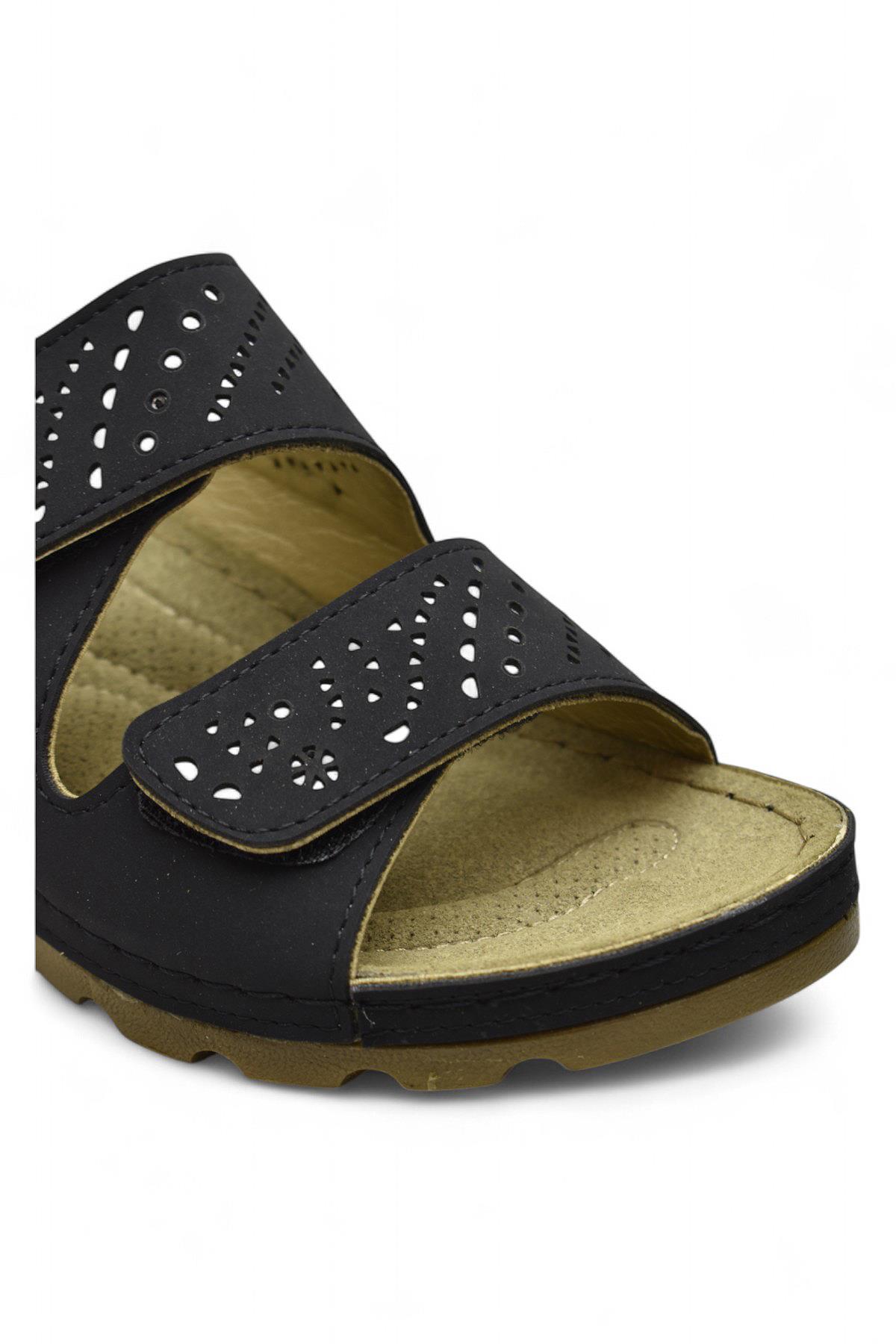 160161 CV TAM Ortopedik Taban Günlük Kadın Terlik Cırtlı Anatomik Taban - Görsel 6