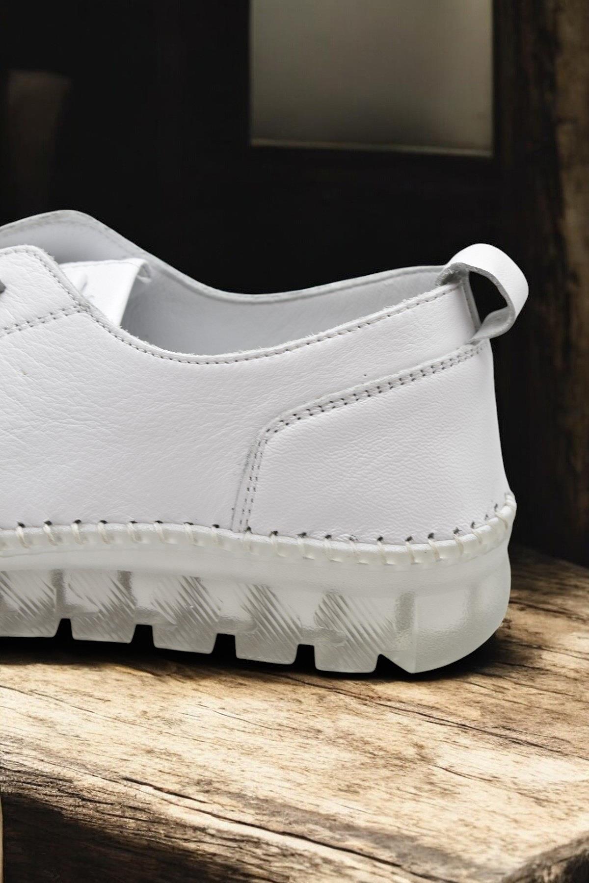 211 Tam Ortopedik Hafif Dolgu Taban Günlük Hakiki Deri Kadın Ayakkabı - Görsel 7