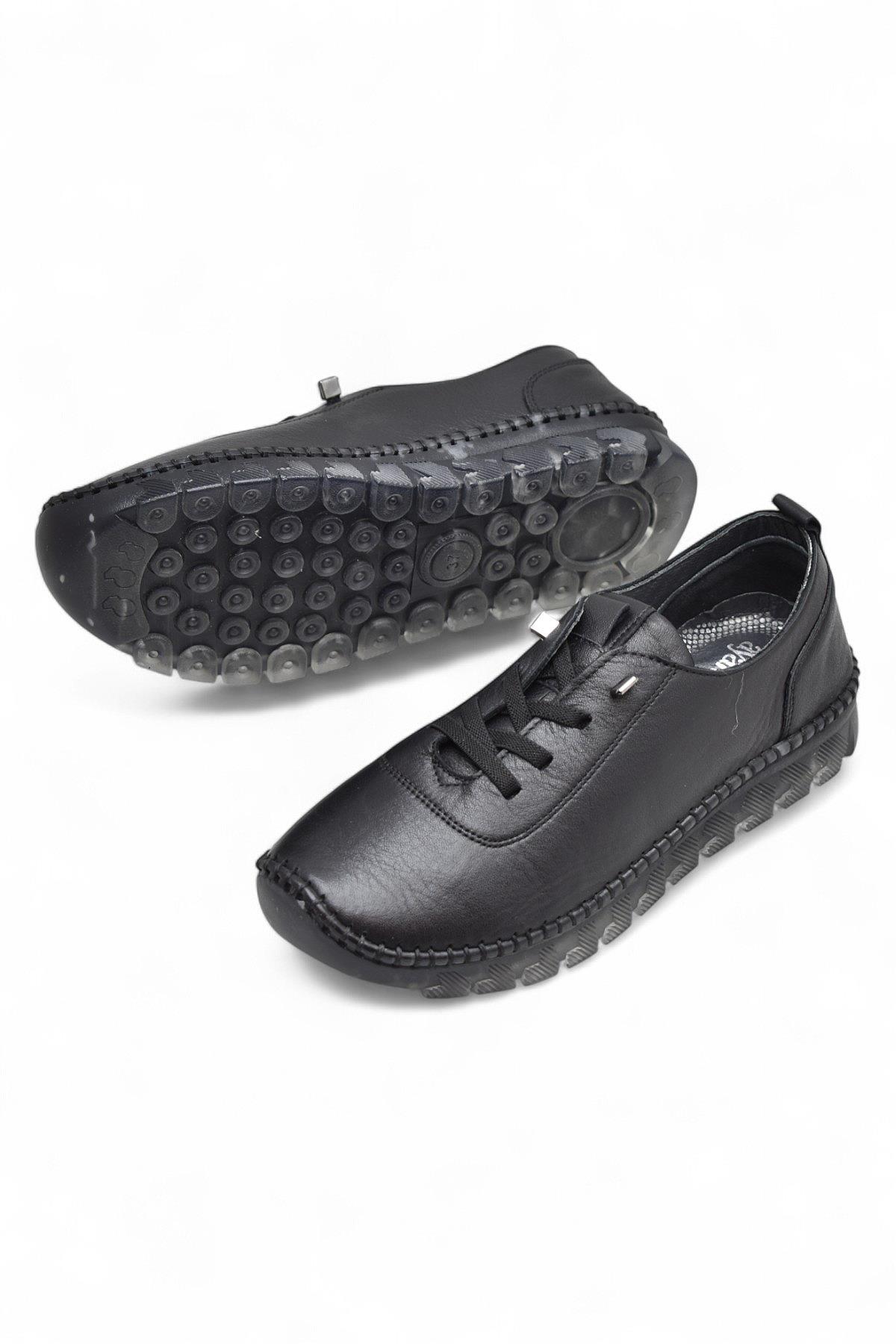 211 Tam Ortopedik Hafif Dolgu Taban Günlük Hakiki Deri Kadın Ayakkabı - Görsel 4