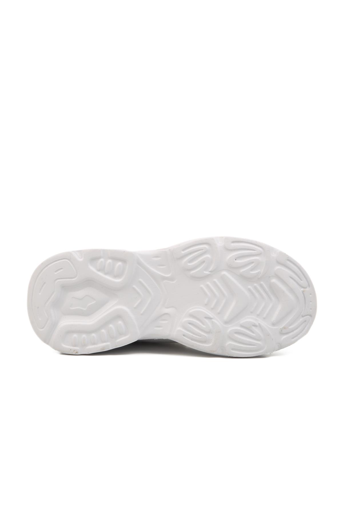 Beyaz Kırmızı Cırtlı Fileli Erkek Çocuk Spor Ayakkabı - Görsel 6