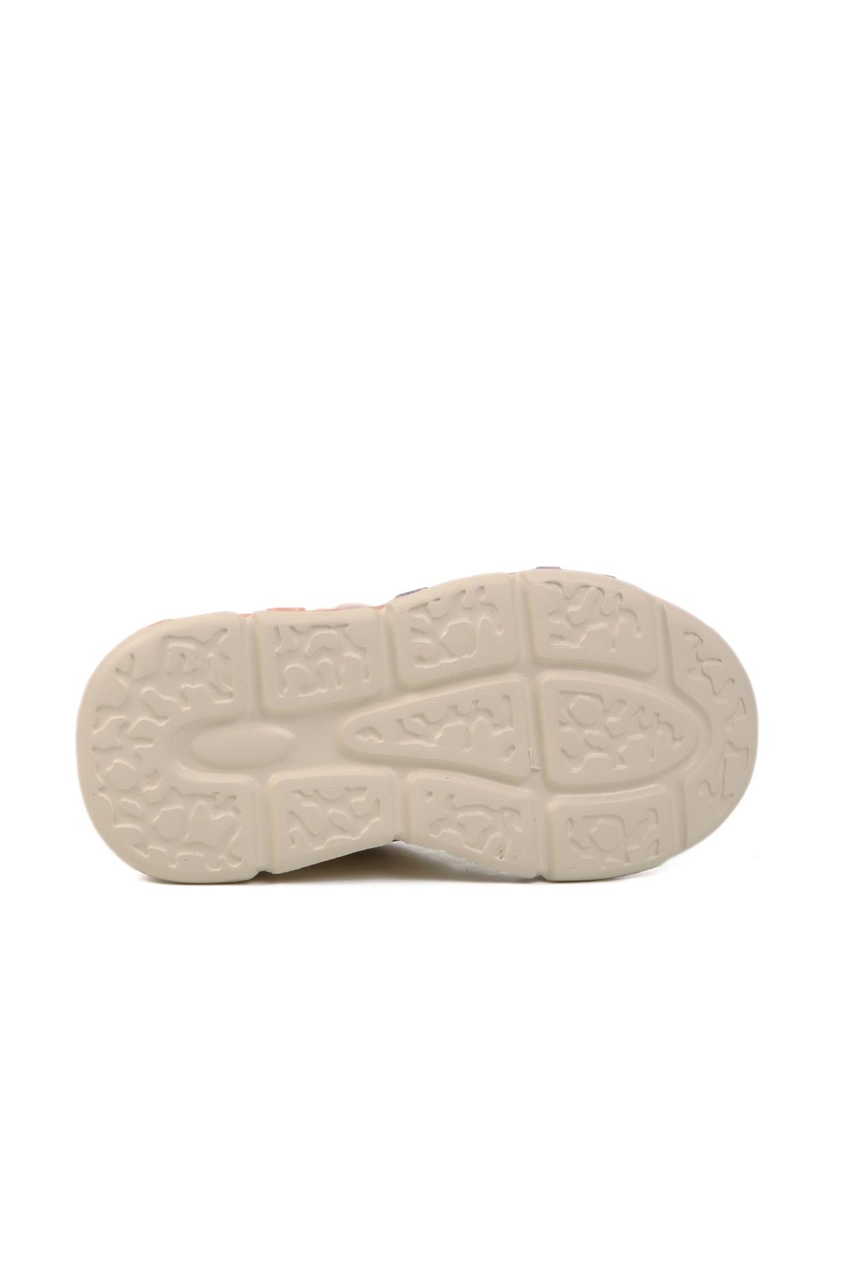 Krem Cırtlı Hafif Unisex Çocuk Spor Ayakkabı 1884 P - Görsel 6