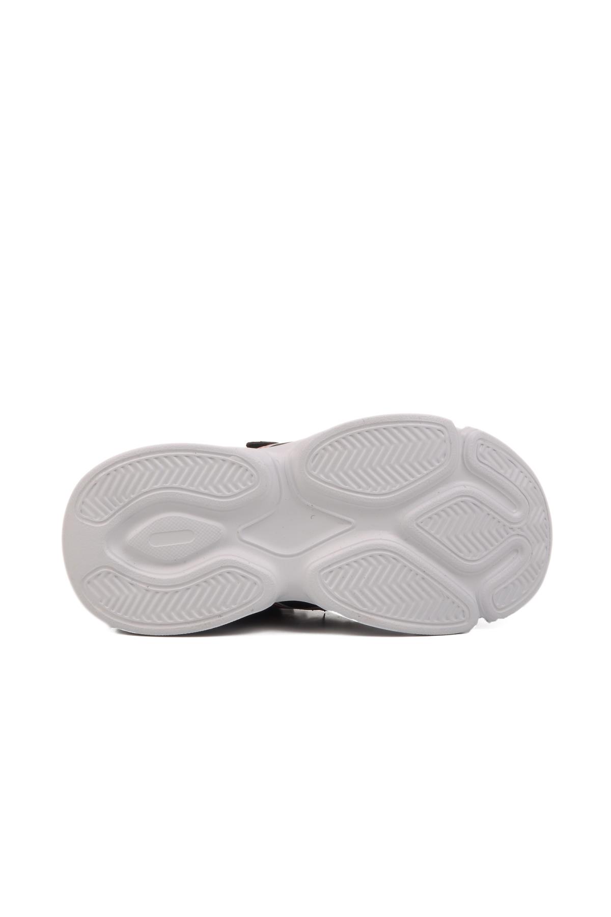 Siyah Kırmızı Cırtlı Fileli Hafif Unisex Çocuk Spor Ayakkabı F - Görsel 6