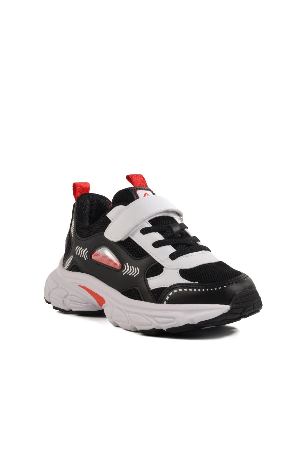 1866 F Siyah-Kırmızı Çocuk Spor Ayakkabı - Görsel 2