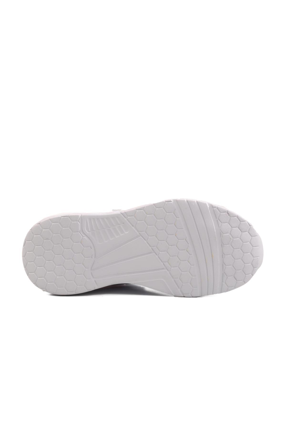 Beyaz-Lacivert Fileli Cırtlı Hafif Unisex Çocuk Spor Ayakkabı Dera 640 F - Görsel 6