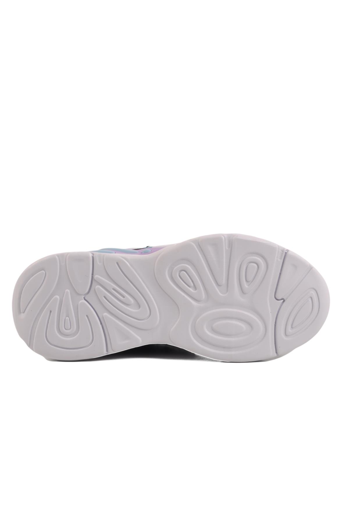 1878 F Siyah-Lila Çocuk Spor Ayakkabı - Görsel 6