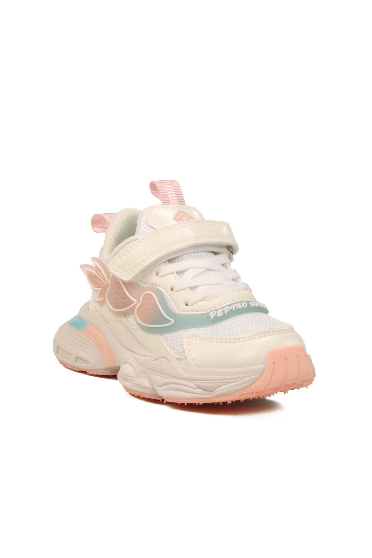 Beyaz Cırtlı Hafif Hava Alabilen Kız Çocuk Spor Ayakkabı 1976 P - Görsel 2