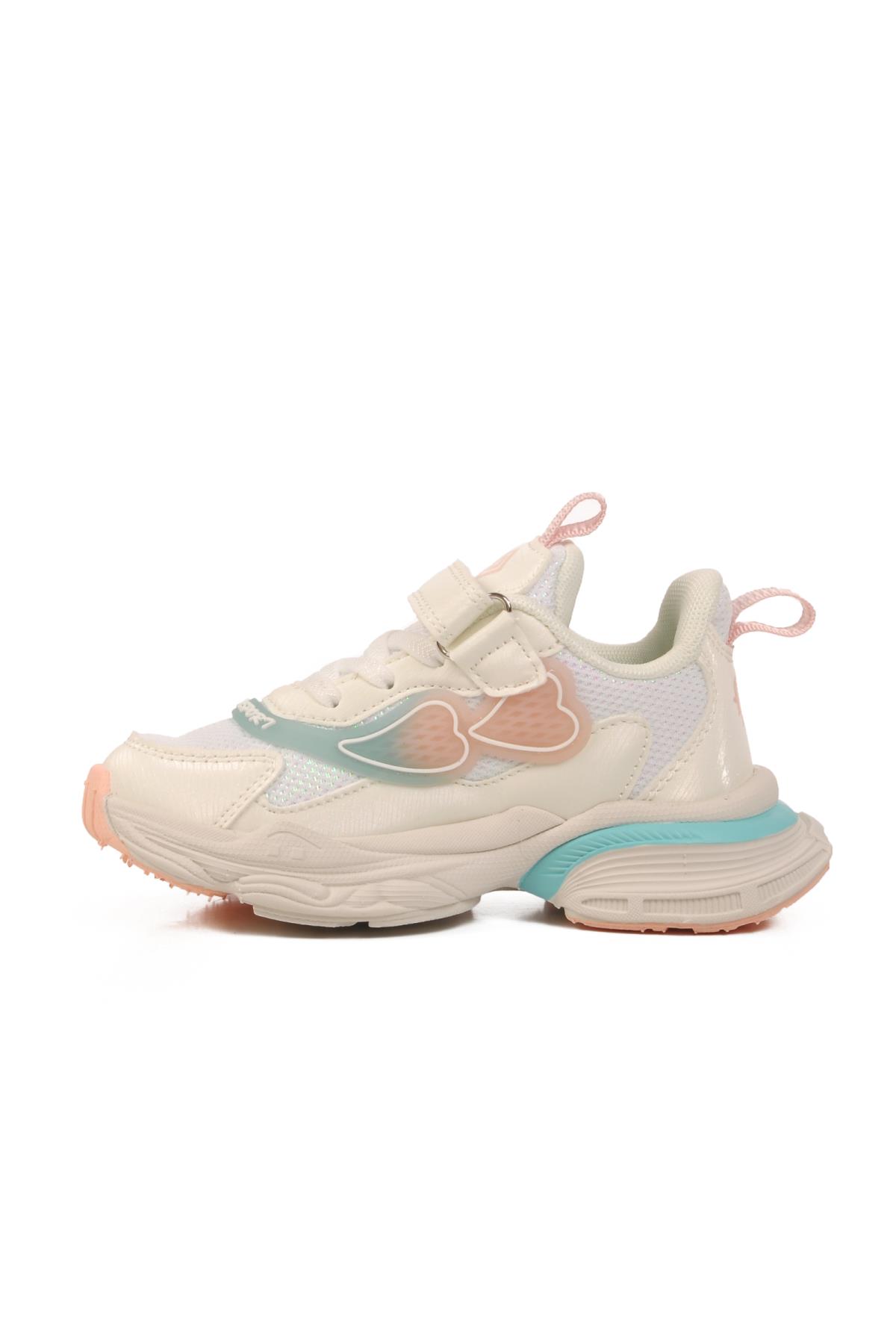 Beyaz Cırtlı Hafif Hava Alabilen Kız Çocuk Spor Ayakkabı 1976 P - Görsel 3