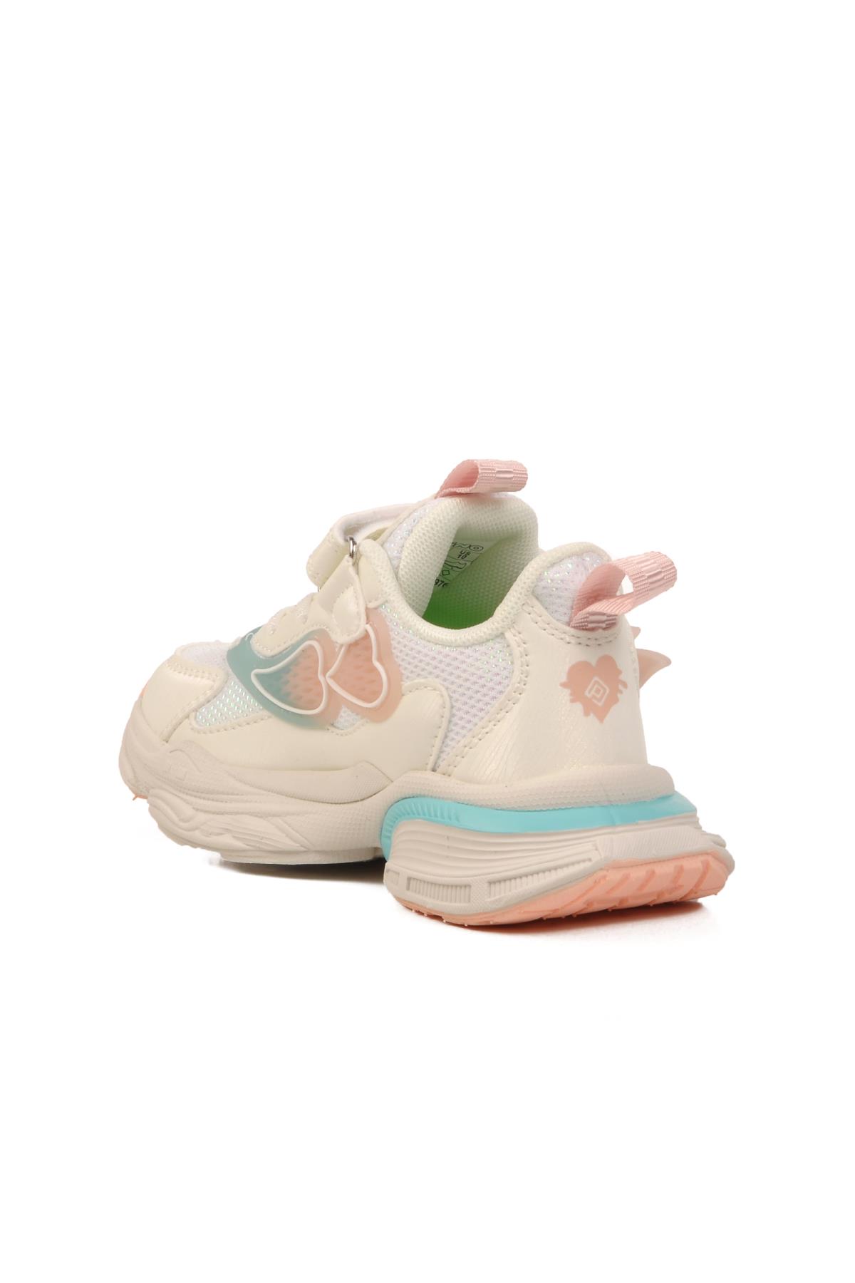 Beyaz Cırtlı Hafif Hava Alabilen Kız Çocuk Spor Ayakkabı 1976 P - Görsel 5