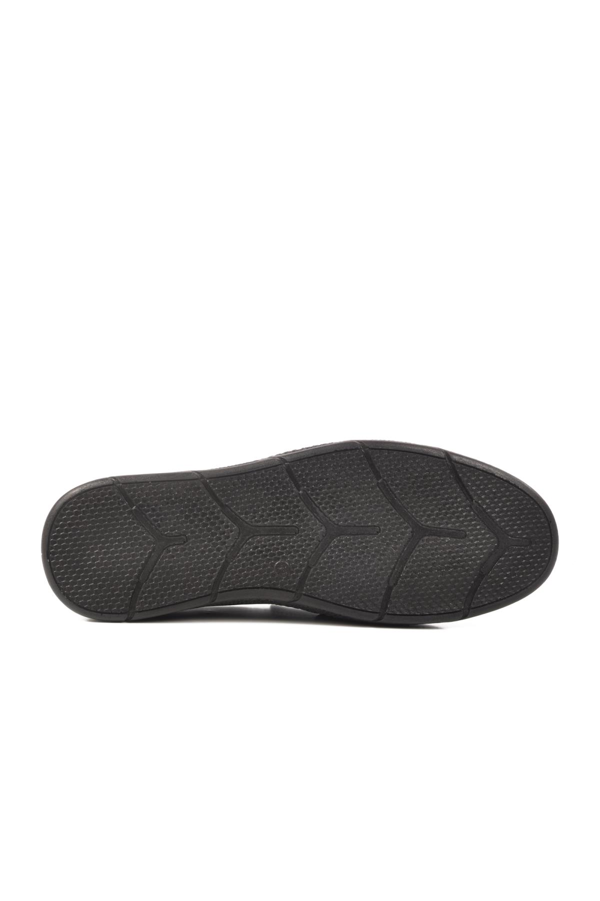 3Y1671-172 M Siyah Hakiki Deri Erkek Yazlık Günlük Ayakkabı - Görsel 6